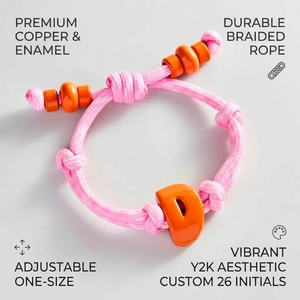 Braccialetto Intrecciato Impermeabile Colorato con Charm in Rame Smaltato Personalizzato, Bracciale Regolabile dell'<span class=keywords><strong>Amicizia</strong></span> per Donne - Product Image 1