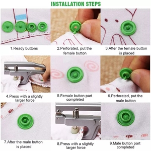 Kerui Tùy Chỉnh Màu Sắc 12Mm Nhựa Snap Nút Nhựa Snaps Kìm Kit Cho Tự Làm Quần Áo Phụ Kiện Làm Bằng Tay Của Gia Đình - Product Image 5