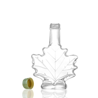Bouteilles en verre en gros pour sirop d'érable, fabricant de bouteilles de vin en forme de feuille d'érable, 250 ml, 100 ml, 50 ml, petites mini-bouteilles en verre en forme de feuille d'érable