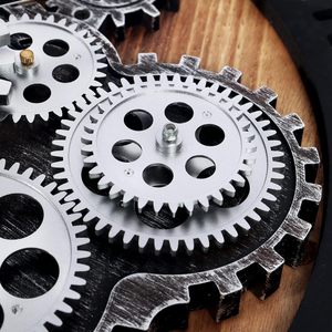 Hiện đại steampunk Đồng hồ treo tường sắt đơn di chuyển bánh Pin hoạt động truyền thống cho phòng khách trang trí nội thất - Product Image 5