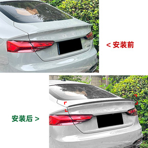 Audi A5 F5 Rear Spoiler Carbon Fiber Texture Piano <b>Black</b> ABS Ducktail <b>Trunk</b> Lip 2017-2024 S5 Sportback - Product Image 4