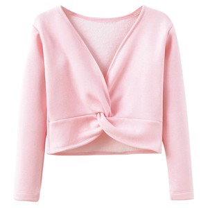 Chaqueta Corta de Ballet para Niñas, Forrada de Felpa, Manga Larga, con Nudo, para Danza, Ropa de Entrenamiento Abrigada para Niños - Product Image 3