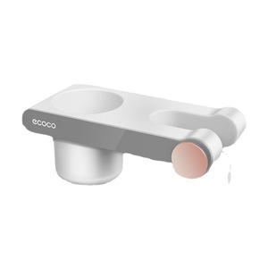 ที่วางไดร์เป่าผม Ecoco แบบติดผนังในห้องน้ำ พร้อมที่เก็บแก้ว ประหยัดพื้นที่ ดีไซน์ทันสมัย สีดำและสีเทา รุ่น E2208 - Product Image 3