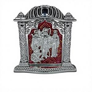 Idole Divine Ram Darbar pour la décoration de temple domestique, Art religieux en acier inoxydable fait main, Écologique, Dieu hindou Ram Sita, Diwali, Mariage - Product Image 1