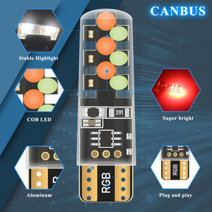 New hexing xe dẫn bóng đèn T10 COB RGB 12V phổ đồ đạc tự động đèn đọc sách đa-màu Silicone điều khiển từ xa nhấp nháy đèn flash - Product Image 5