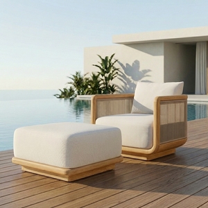 Pouf ottoman modulaire polyvalent en teck sud-américain pour projets <span class=keywords><strong>de</strong></span> mobilier <span class=keywords><strong>de</strong></span> <span class=keywords><strong>salon</strong></span> d'hôtel, <span class=keywords><strong>de</strong></span> <span class=keywords><strong>jardin</strong></span> et <span class=keywords><strong>de</strong></span> terrasse - Product Image 1