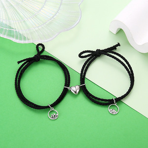 Bracelets magnétiques d'attraction pour couples, <span class=keywords><strong>montagne</strong></span> et mer, 2 pièces, cadeau d'amitié pour hommes et femmes, bijoux, bracelets magnétiques en forme de cœur - Product Image 6