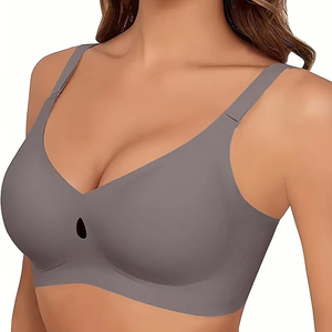 Nouveau style <span class=keywords><strong>soutien</strong></span>-<span class=keywords><strong>gorge</strong></span> sans armatures pour femme, coupe intégrale, col en V, maintien optimal, push-up, sans coutures, confortable, rembourré, lissant, pour le <span class=keywords><strong>sport</strong></span> - Product Image 1