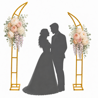 Kit d'arche florale de mariage, support métallique demi-lune doré pour ballons, idéal pour décorations de mariage, anniversaire, baby shower et fêtes