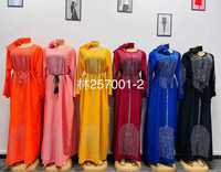 Robe mi-longue en mousseline de soie de haute qualité pour femme, motif vague, imprimé léopard et lettres, coupe classique, infroissable, style islamique