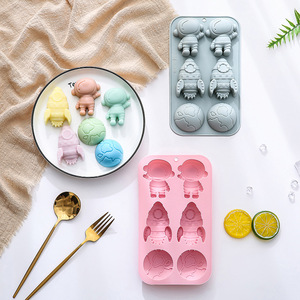 Moule <span class=keywords><strong>de</strong></span> cuisson en silicone en forme irrégulière <span class=keywords><strong>de</strong></span> fusée spatiale et d'astronaute, populaire en gros, pour chocolat, pâtisserie et gâteaux mousse - Product Image 4