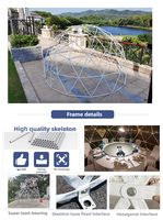 Tente Sphérique de Luxe Entièrement Transparente en PVC, Diamètre 3m 4m 5m, Quatre Saisons, Monocouche, Étanche, Dôme pour Influenceurs
