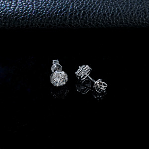 Classic 925 Silver Diamond Earrings with Round Claw Setting Gold & Rhodium Plated High Quality Gift for Women - Product Image 4