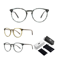 Le cadre de lunettes rétro rondes de haute qualité est confortable à porter Les lunettes en matériau de plaque d'acétate sont des lunettes optiques d'artisanat exquis
