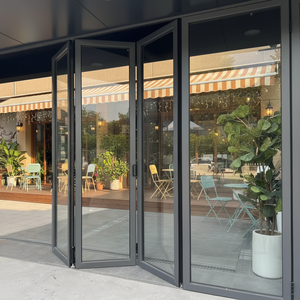 Portes pliantes gauche-droite avec une bonne luminosité et un glissement fluide, adaptées aux vérandas, salons, garages et portes <span class=keywords><strong>de</strong></span> sécurité - Product Image 2