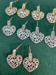 Pendientes de Corazón de Diamantes Naturales de Oro Sólido de 18K Xinfly, Calidad de Herencia AU750, Regalo Directo del Fabricante - Product Image 5