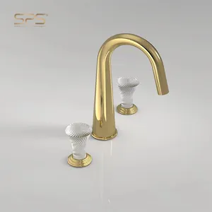 A7036 Hot And Cold Water Mixer Valve Brass Shower Faucet Bathroom 3 Hole Luxury Basin Tap Faucet Water Filter For Bathroom Sink