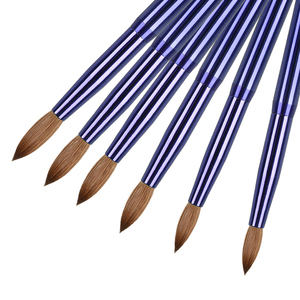 Mayoristas azul púrpura metales mango #2 ~ #24 Kolinsky cabeza peluda Nail Art Brush set y embalaje Acrílico Nail Art Brush - Product Image 5