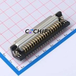 X0337FC2W2 D-Sub/VGA Connector Bent Lead Through Hole Connector Standard D-Sub Female 37P Right Angle Insert - Product Image 2