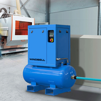 Compresseur d'air rotatif à vis PM VSD monophasé 220V 8-10 bars, 4 kW 5,5 CV 7,5 CV 5,5 kW, petit, silencieux, avec réservoir de réception d'air