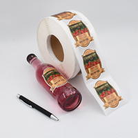 Étiquettes personnalisées réutilisables en feuille d'or métallique pour bière artisanale, autocollantes, imperméables, gaufrées, pour bouteilles de vin et de boissons