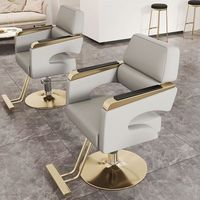 Fauteuil de Barbier Haut de Gamme pour Hommes en Cuir Synthétique, Fauteuil Pivotant en Métal Noir Inoxydable, Réglable en Hauteur par Hydraulique