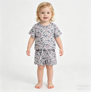Conjuntos de Ropa para Hermanas Bebés Niñas, Camisetas de Manga Corta con Bolsillos y Pantalones Cortos con Volantes - Product Image 3