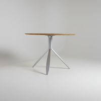 Table basse ronde en bois nordique moderne, table à manger ronde pour deux personnes avec pieds en métal RT-S096