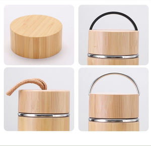 Thermos Premium di Alta Qualità in Bambù, Bottiglia <span class=keywords><strong>per</strong></span> Tè in Acciaio Inox con Infusore, <span class=keywords><strong>Tazza</strong></span> Resistente - Product Image 5