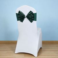 Bandes de chaise extensibles sans nœuds en polyester à sequins pour mariages, hôtels, banquets et événements