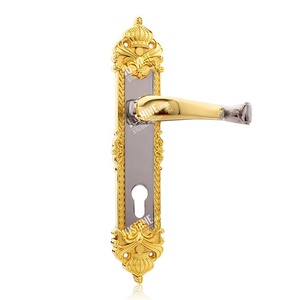 Poignée de <span class=keywords><strong>porte</strong></span> de chambre principale en alliage <span class=keywords><strong>d</strong></span>'aluminium MAE avec panneau <span class=keywords><strong>d</strong></span>écoratif en relief <span class=keywords><strong>Couronne</strong></span> et levier régale - Product Image 6