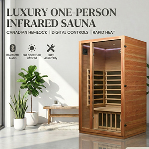 Custom LOGO OEM Modern Bedroom Single Person Low EMF Infrared Sauna Electric Hemlock Solid Eco-Friendly Apartment Factory Direct - Product Image 2