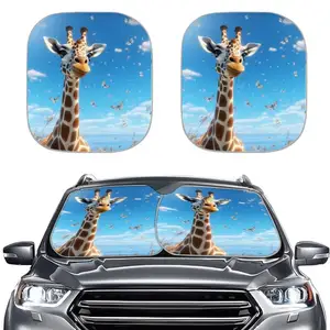 Accessori Auto giraffa parasole parasole Set 2 pezzi raggi UV riflettore finestrino anteriore Auto parasole mantiene il veicolo fresco per SUV