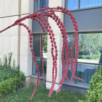 C-096 Bunga Gantung Amaranthus Buatan Realistis 9 Cabang, Batang Panjang 94cm, Bunga Rumbai Plastik Imitasi, untuk Thanksgiving dan Paskah