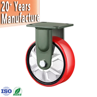 Roue de roulette robuste en gros 1 tonne Plaque supérieure en polyuréthane pour conteneur d'expédition Roue de roulette industrielle de 6 pouces avec frein