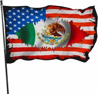 Drapeau bannière combiné Amérique-Mexique, amitié entre les États-Unis et le Mexique, 3x5, 100D