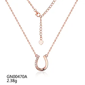 Grace Horse-collar de cadena para mujer, plata 925, herradura