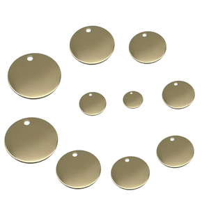 Étiquette ronde de précision personnalisée, en forme de chien ou de cœur, plate, en métal et laiton, Logo, offre spéciale - Product Image 1