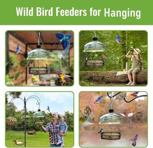 Oniya Support de mangeoire à oiseaux en métal suspendu pour jardin oiseaux sauvages pinsons moineaux - Product Image 6