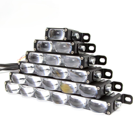 Feux antibrouillard de voiture à double couleur 50w à grille ultra-fine à 5 lentilles, blanc jaune 12v, feux de conduite à LED