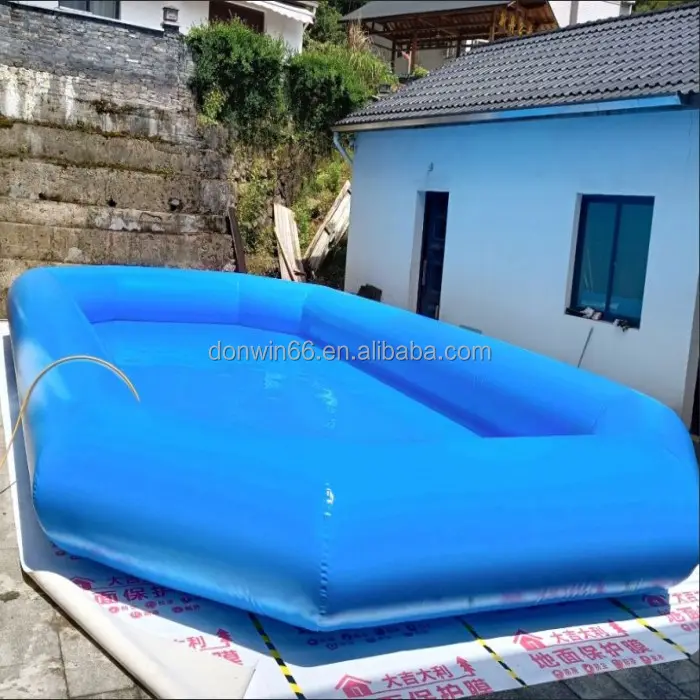 Outdoor Portable Large Inflatable Ground Swimming Pool Water Play Pvc Airtight Big Inflatable Land Pool For Rent