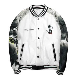 Hoge Kwaliteit Omkeerbare Custom Varsity Bomber Jacket