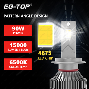 12V phổ <span class=keywords><strong>H7</strong></span> H1 H3 <span class=keywords><strong>LED</strong></span> phía trước đèn pha đèn sương mù 9000 Lumen 90watts điện <span class=keywords><strong>Led</strong></span> Đèn Pha - Product Image 2