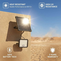 Faretto Solare da Esterno Impermeabile ad Alta Luminosità con Sensore Intelligente, Luce LED Solare da Giardino 10W
