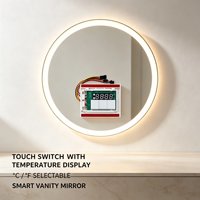 Variateur de lumière à trois touches 12V 60W avec horloge tricolore/désembuante et alerte AM/PM pour miroir LED intelligent