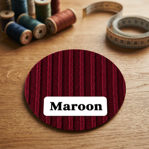 Tissu en maille côtelée de polyester de qualité supérieure, couleur bordeaux, texturé, extensible, pour la fabrication de vêtements. - Product Image 2