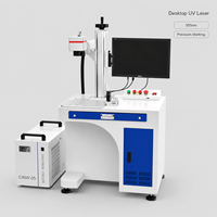 Máquina de Marcado Láser UV de Escritorio 5W 355nm EZCAD Windows, Máquina de Grabado Láser Industrial para Plástico, Vidrio, Acrílico y Botellas