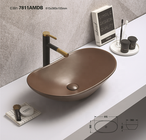 Chinese Style Ceramic Wash Basin Oval Shape Bathroom Porcelain Sink basin Countertop Bowl Sink For Lavatory Vanity Cabinet