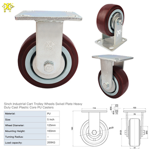 Werkseitig angepasste 8-Zoll-Hochleistungs-PU-Schaumrollenräder mit Bremse für den industriellen Transport OEM - Product Image 5
