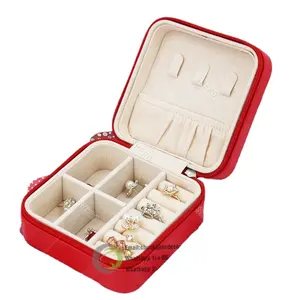 Boîte à bijoux de maquillage organisateur boîte de rangement avec fermeture éclair boîte à bijoux Portable de voyage